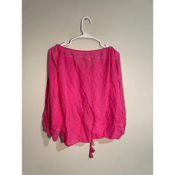Denim and Supply Ralph Lauren Pink Off Shoulder Billowy Blouse Size Medium - Picture 5 of 8